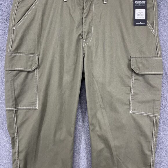 True Religion Jeans Cargo pants Men's Size 38 Kalamata Green $159 Flap - Picture 4 of 16